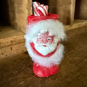 Vintage Santa Claus Small Plastic Candy Holder